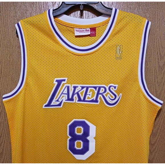 Kobe Bryant #8 (Mitchell/Ness)-(Lakers)-(Yellow)-(Jersey)-(New Cond.)-(XL)-$100 - Picture 3 of 13